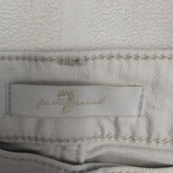 7 For All Mankind White Flare Wide Leg Jeans Sz 25 - Picture 4 of 12